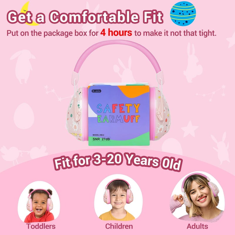 Dr.Meter Ear Muffs for Noise Reduction: 27SNR Noise Cancelling Headphones for Kids Adults - Toddler Kids Ear Protection for Monster Truck, Autism Sensory, Mowing, Concerts, Fireworks- Pink - Image 5